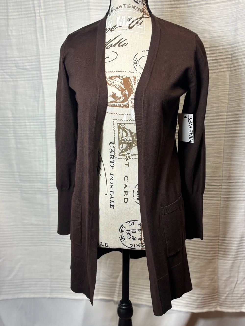 Women's Nine West Essential Cardigan Chocolate Brown NWT